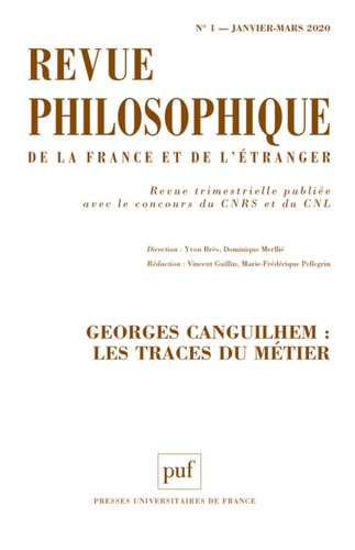 EVUE PHILOSOPHIQUE 2020, T.145(1), de Collectif | portada del libro
