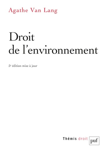 ROIT DE L'ENVIRONNEMENT, de Agathe Van Lang | portada del libro