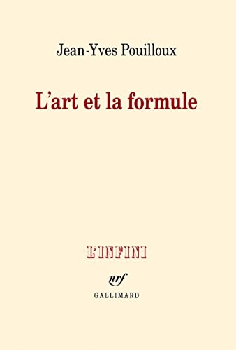 L'ART ET LA FORMULE, de Jean-Yves Pouilloux | portada del libro