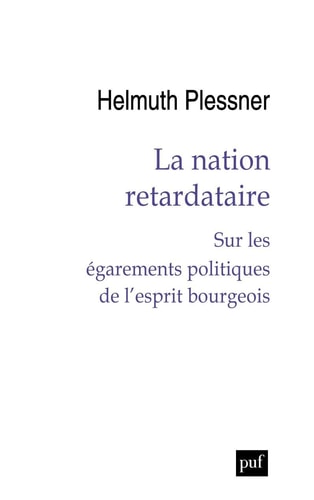 A NATION RETARDATAIRE, de Helmuth Plessner | portada del libro