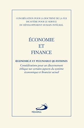 ECONOMIE ET FINANCE, de Congrégation Doctrine de Foi | portada del libro