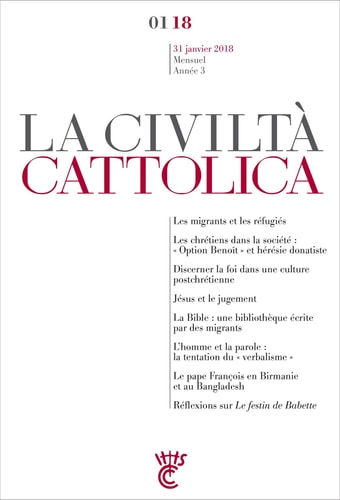 CIVILTA CATTOLICA JANVIER 2018, de Spadaro  sj | portada del libro
