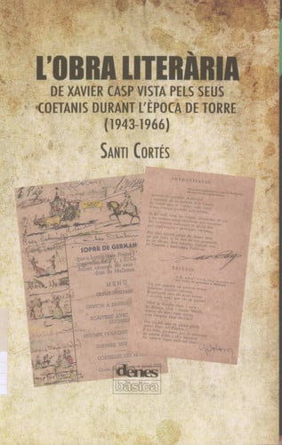 L'obra literària de Xavier Casp, de Cortés Carreres | portada del libro