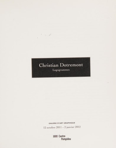 CHRISTIAN DOTREMONT, de Christian Dotremont | portada del libro