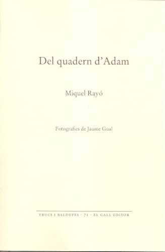 Del quadern d'Adam, de RAYO | portada del libro