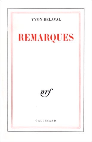 REMARQUES, de Belaval | portada del libro