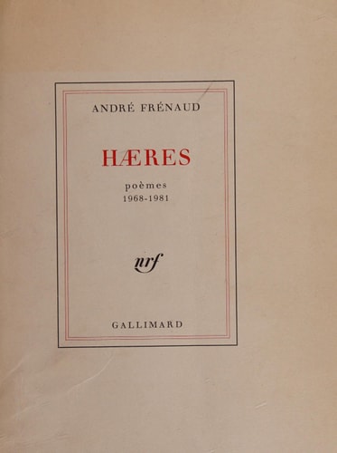 HAERES, de Frénaud | portada del libro