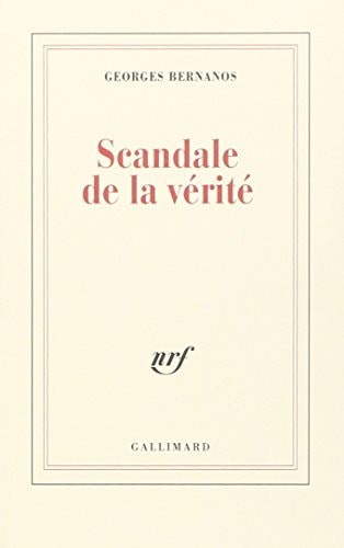 SCANDALE DE LA VERITE, de Bernanos | portada del libro