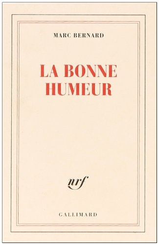 LA BONNE HUMEUR, de Bernard | portada del libro