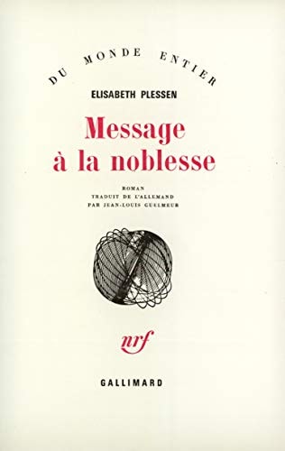 MESSAGE A LA NOBLESSE, de Elisabeth Plessen | portada del libro