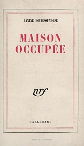 MAISON OCCUPEE, de Bouissounouse | portada del libro