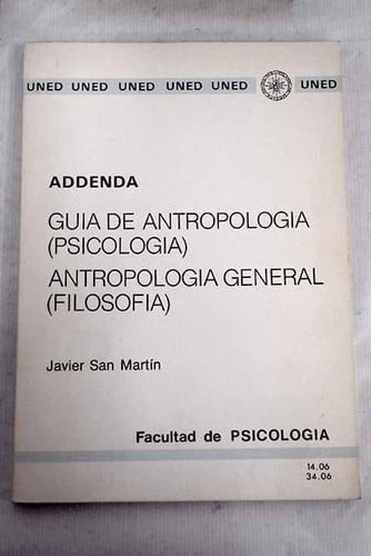 Gu¡a de antropolog¡a (psicolog¡a) y antropolog¡a general (filosof¡a), de SAN MARTIN | portada del libro