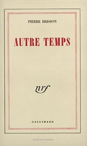 AUTRE TEMPS, de Brisson | portada del libro