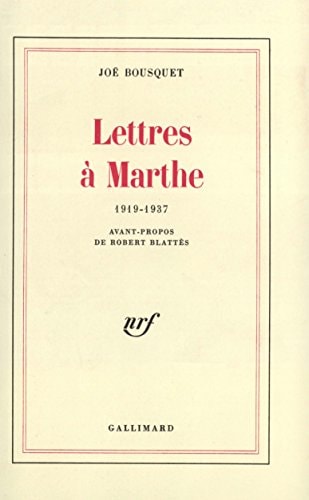 LETTRES A MARTHE, de Joë Bousquet | portada del libro