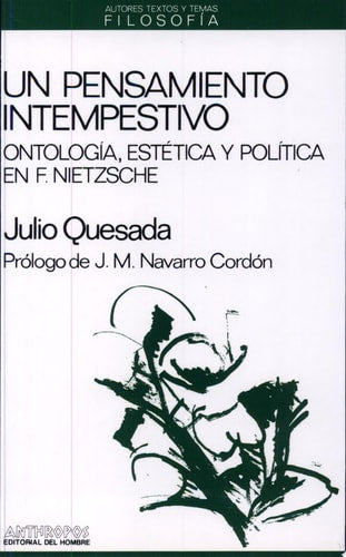 UN PENSAMIENTO INTEMPESTIVO, de Julio Quesada | portada del libro