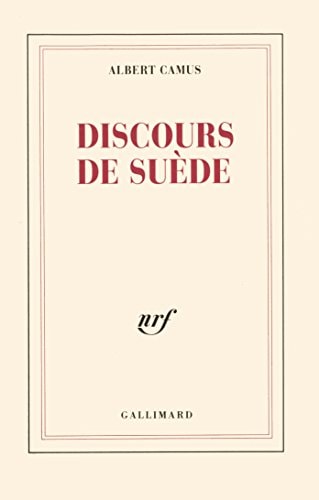 DISCOURS DE SUEDE, de Camus | portada del libro