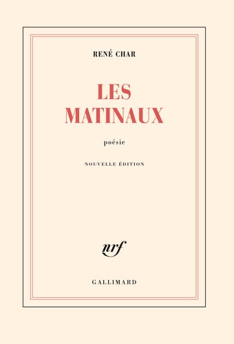 LES MATINAUX, de René Char | portada del libro