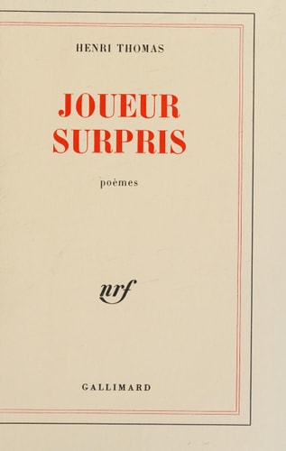 JOUEUR SURPRIS, de Thomas | portada del libro