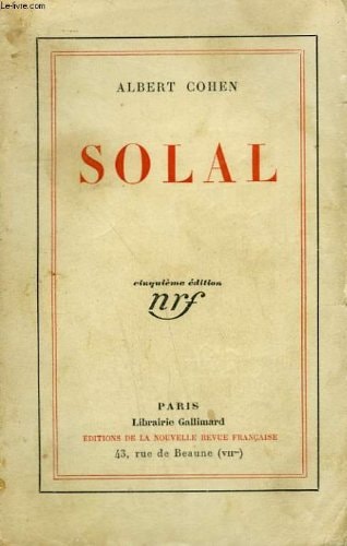 SOLAL, de Cohen | portada del libro
