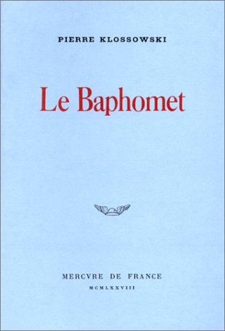 LE BAPHOMET, de Klossowski | portada del libro