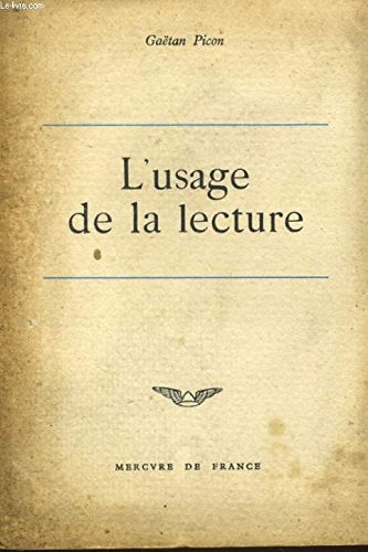 L'USAGE DE LA LECTURE, de Picon | portada del libro