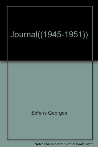 JOURNAL, de Georges Séféris | portada del libro