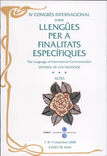 The language of international communication, de CONGRES INTERNACIONAL SOBRE LLENGÜES PER | portada del libro