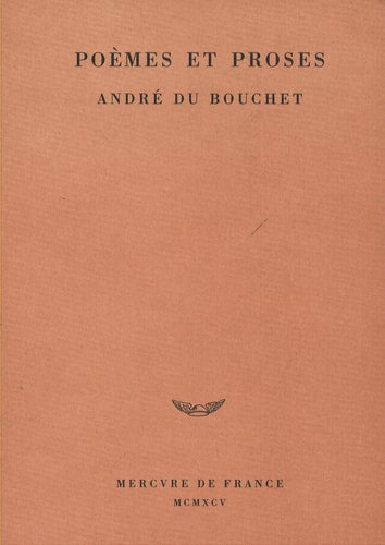 POEMES ET PROSES, de André Du Bouchet | portada del libro