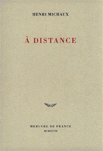 A DISTANCE, de Henri Michaux | portada del libro
