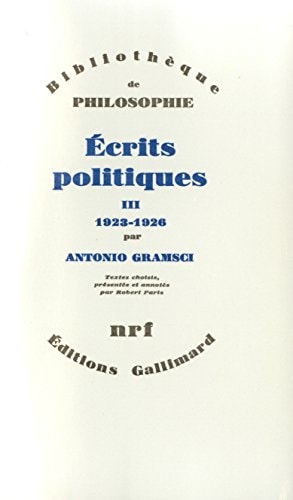 ECRITS POLITIQUES T3 1923-1926, de Antonio Gramsci | portada del libro
