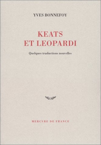 KEATS ET LEOPARDI, de Bonnefoy | portada del libro