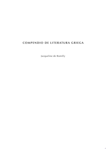 Compendio de Literatura griega, de Jesús Federico Polo Arrondo | portada del libro