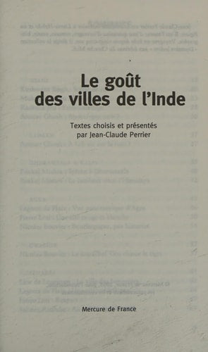 LE GOUT DES VILLES DE L'INDE, de Perrier | portada del libro