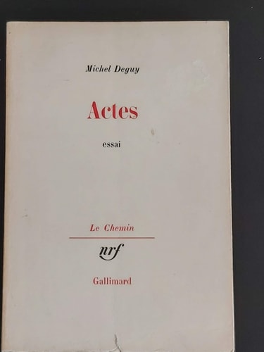 ACTES, de Deguy | portada del libro