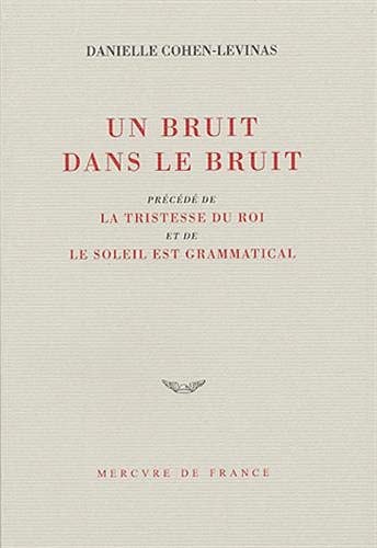 UN BRUIT DANS LE BRUIT, de Danielle Cohen-Levinas | portada del libro