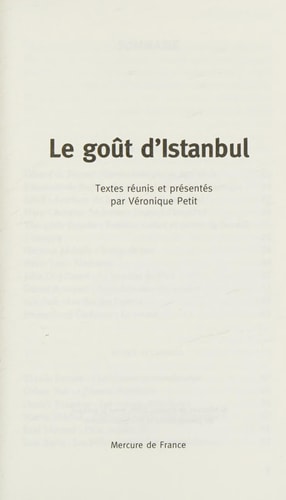 LE GOUT D'ISTANBUL, de Véronique Petit | portada del libro