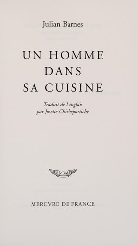 UN HOMME DANS SA CUISINE, de Julian Barnes | portada del libro