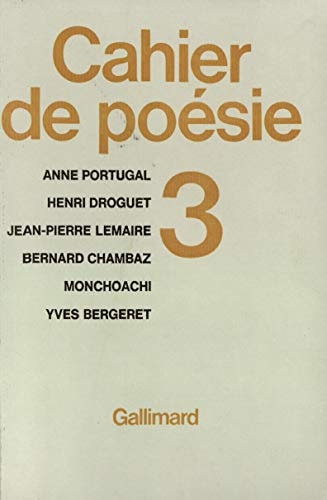 CAHIER DE POESIE, de Bernard Chambaz | portada del libro