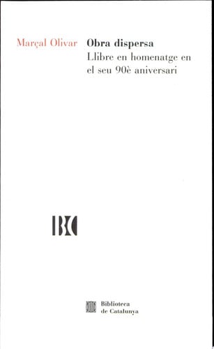 Obra dispersa: llibre en homenatge en el seu 90è aniversari, de AA.VV. | portada del libro