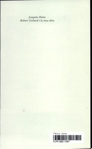 Robert Gerhard i la seva obra, de HOMS | portada del libro