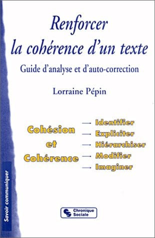 RENFORCER LA COHERENCE D'UN TEXTE, de COLLECTIF | portada del libro