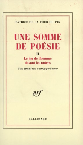 UNE SOMME DE POESIE T2, de La Tour du Pin | portada del libro