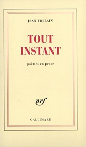 TOUT INSTANT, de Follain | portada del libro