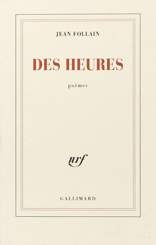 DES HEURES, de Follain | portada del libro