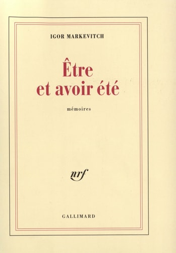 ETRE ET AVOIR ETE, de Markevitch | portada del libro