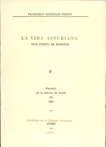 La vida asturiana nun cientu sonetos, de LLIBRERIA FACSIMILAR | portada del libro