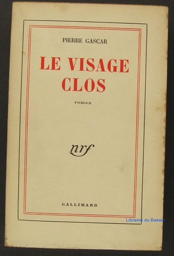 LE VISAGE CLOS, de Gascar | portada del libro