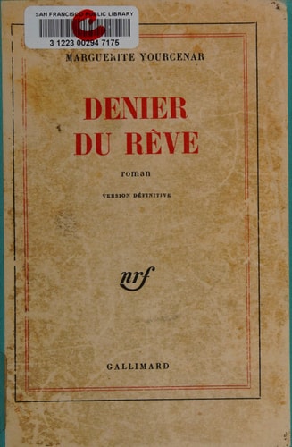 DENIER DU REVE, de Yourcenar | portada del libro