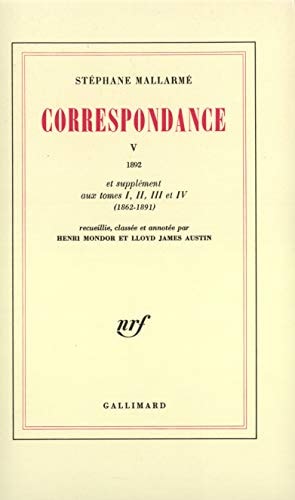 CORRESPONDANCE T5 1892, de Mallarmé | portada del libro