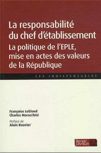 RESPONSABILITE DU CHEF D ETABLISSEMENT, de RENAUDIE OLIVIE | portada del libro